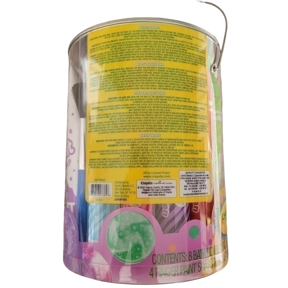 🛑 2 / $40 Sale! Crayola Bath Activity Bucket 30 Pc Set NWT